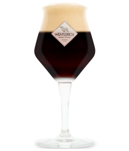 Wentersch bierglas op voet, glas bij t Bockje in Bathmen