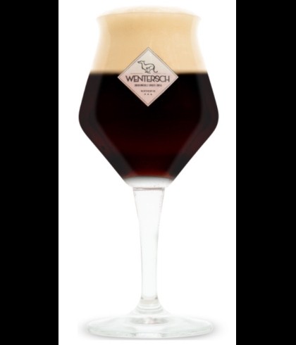 Wentersch bierglas op voet, glas bij t Bockje in Bathmen