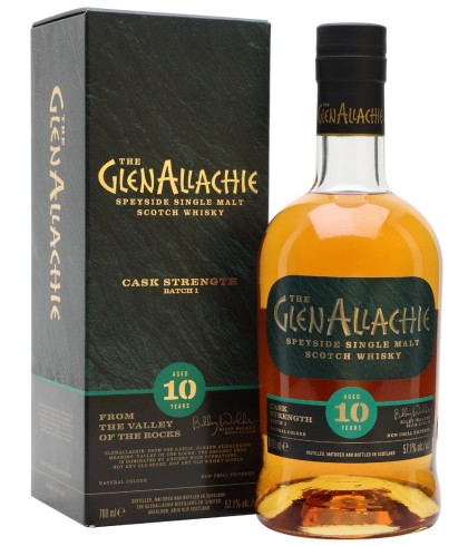 Fles GlenAllachie 10 Years Old Cask Strength, single malt whisky, op voorraad bij slijterij t Bockje in Bathmen