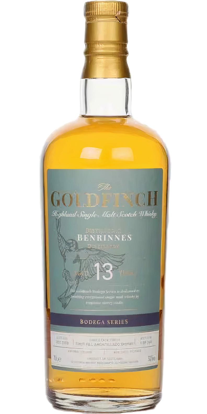 Fles Goldfinch Whisky Merchants Benrinnes 2008 Bodega Series, single malt whisky, op voorraad bij slijterij t Bockje in Bathmen