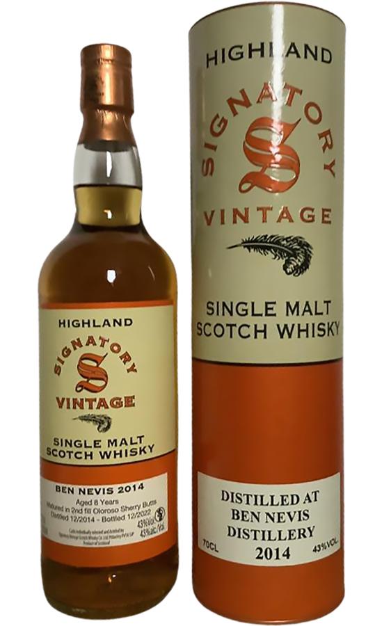Fles Signatory Vintage Ben Nevis 2014 Copper, single malt whisky, op voorraad bij slijterij t Bockje in Bathmen