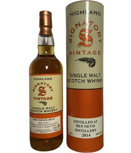 Fles Signatory Vintage Ben Nevis 2014 Copper, single malt whisky, op voorraad bij slijterij t Bockje in Bathmen