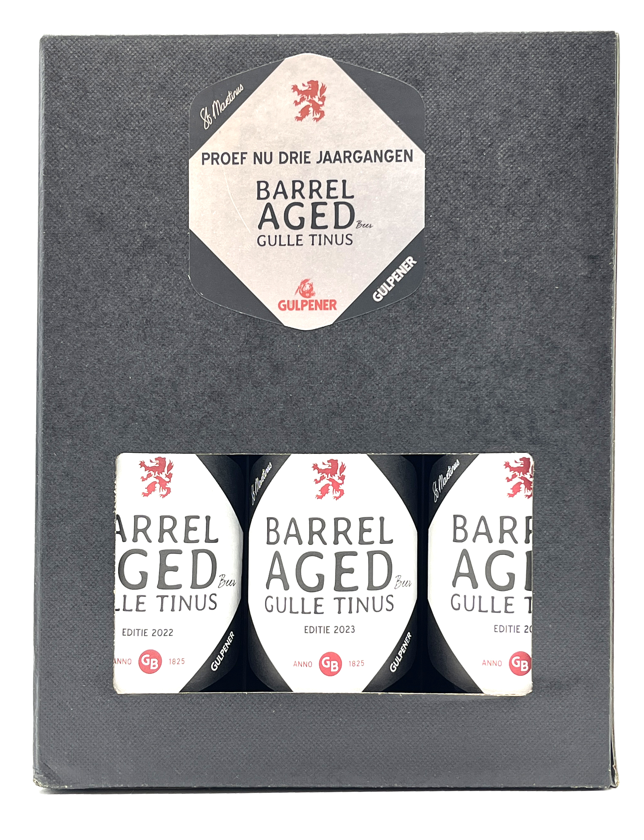 Biergeschenk Gulpener Barrel Aged Gulle Tienus Geschenkverpakking 3 flessen van Gulpener, bij slijterij ’t Bockje in Bathmen