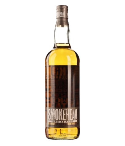 Fles Smokehead Extra Rare 1 liter, geturfde Islay single malt, op voorraad bij slijterij t Bockje in Bathmen