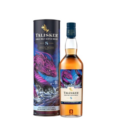 Fles Talisker 8 Years Old Special Release 2021, single malt whisky van het eiland Skye, op voorraad bij slijterij t Bockje in Bathmen