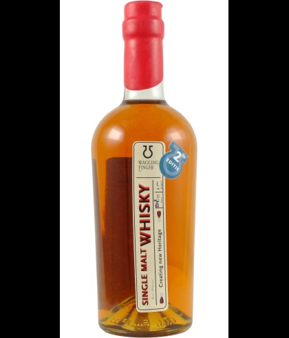 Fles Wagging Finger 4 Years Old Single Malt - Second Edition, whisky, op voorraad bij slijterij t Bockje in Bathmen