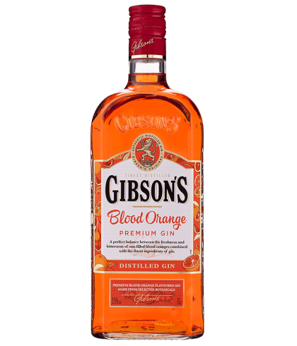 Fles Gibson's Gin Blood Orange, gin, op voorraad bij slijterij t Bockje in Bathmen