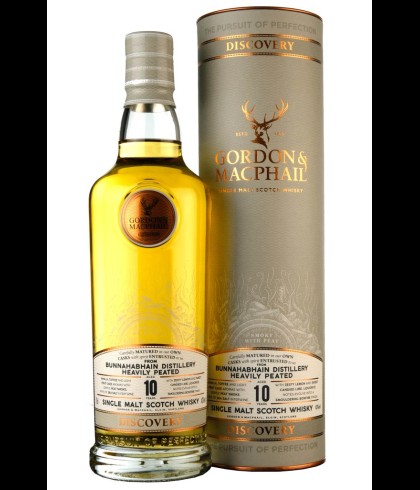 Fles Bunnahabhain 10 Years Old Heavily Peated, single malt whisky, op voorraad bij slijterij t Bockje in Bathmen