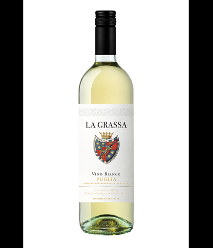 Fles La Grassa Vino Bianco, wijn op voorraad bij slijterij t Bockje in Bathmen