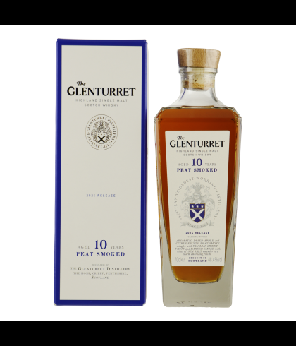 Fles The Glenturret 10 Years Old Peat Smoked 2024, single malt whisky, op voorraad bij slijterij t Bockje in Bathmen