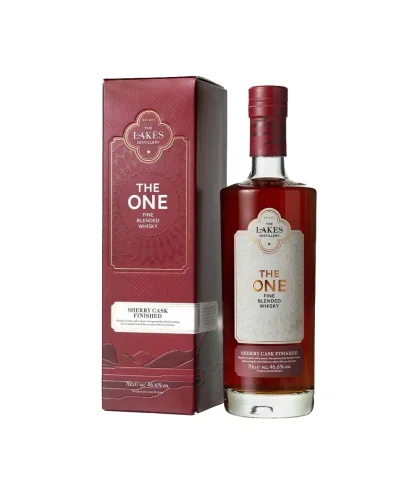 Fles The Lakes The One Sherry Cask Finished, Engelse whisky uit Cumbria, op voorraad bij slijterij t Bockje in Bathmen