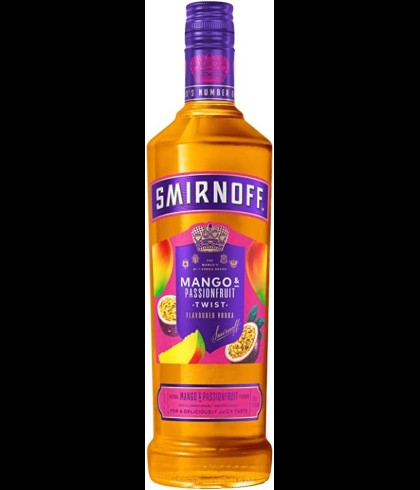 Fles Smirnoff Mango & Passionfruit Twist, wodka, op voorraad bij slijterij t Bockje in Bathmen