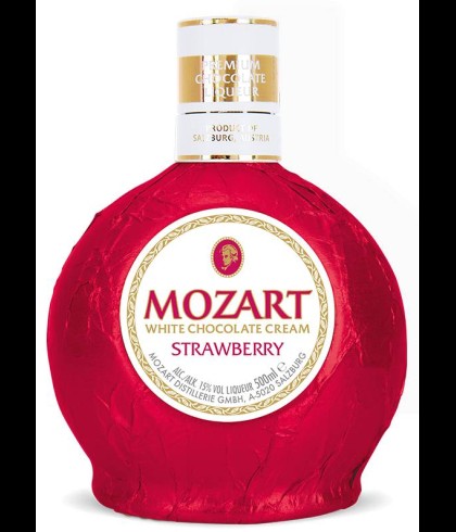 Mozart White Chocolate Cream Strawberry, bij slijterij t Bockje in Bathmen