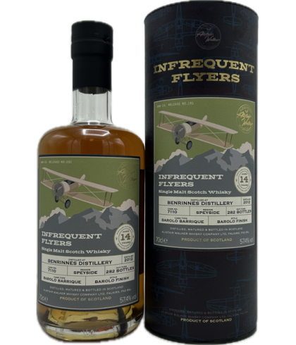 Fles Infrequent Flyers Benrinnes 2012 14Y, single malt whisky, op voorraad bij slijterij t Bockje in Bathmen