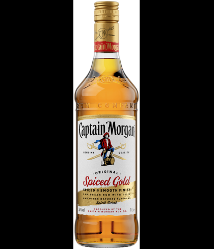 Fles Captain Morgan Spiced Gold, rum, op voorraad bij slijterij t Bockje in Bathmen