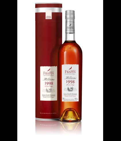 Frapin Cognac Grande Champagne Millésime 1998 25 Years Old, op voorraad bij slijterij t Bockje in Bathmen