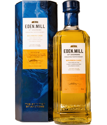 Fles Eden Mill St Andrews Bourbon Cask, single malt whisky, op voorraad bij slijterij t Bockje in Bathmen