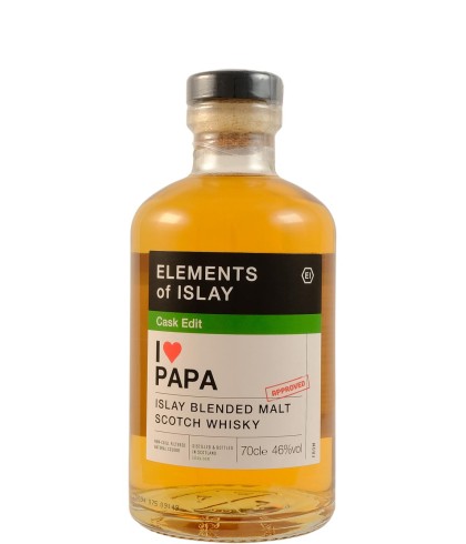 Fles Elements of Islay Cask Edit I Love Papa, single malt whisky, op voorraad bij slijterij t Bockje in Bathmen