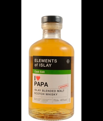 Fles Elements of Islay Cask Edit I Love Papa, single malt whisky, op voorraad bij slijterij t Bockje in Bathmen