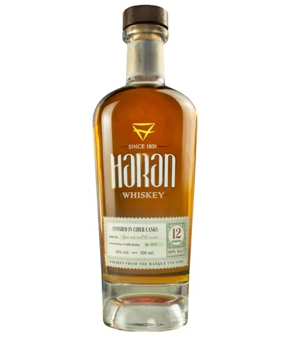 Fles Haran 12 Years Old Iberian Oak, single malt whisky, op voorraad bij slijterij t Bockje in Bathmen