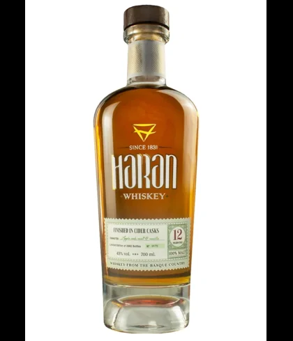 Fles Haran 12 Years Old Iberian Oak, single malt whisky, op voorraad bij slijterij t Bockje in Bathmen