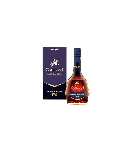 Brandy Carlos I Pedro Ximenez Brandy Jerez Solera Gran Reserva van Carlos, bij slijterij ’t Bockje in Bathmen