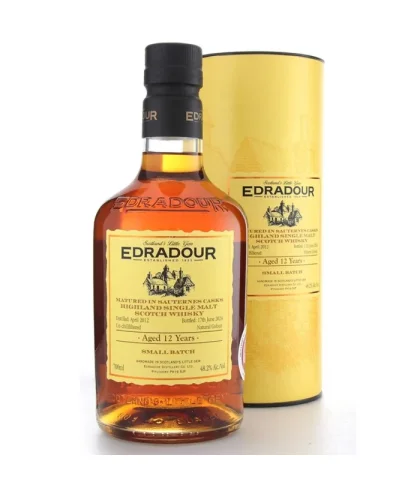 Fles Edradour 12 Years Old Sauternes Casks, single malt whisky, op voorraad bij slijterij t Bockje in Bathmen
