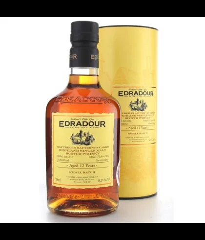 Fles Edradour 12 Years Old Sauternes Casks, single malt whisky, op voorraad bij slijterij t Bockje in Bathmen
