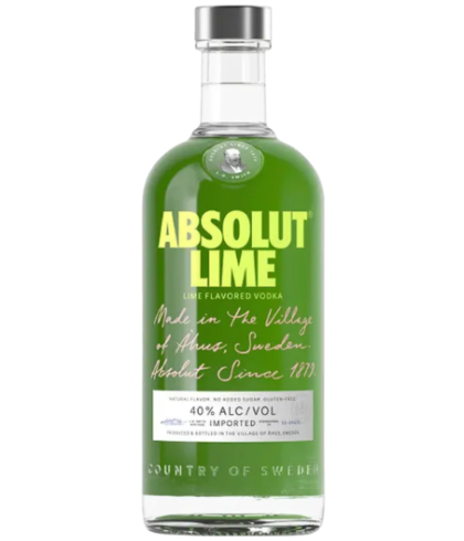 Fles Absolut Vodka Lime, wodka, op voorraad bij slijterij t Bockje in Bathmen