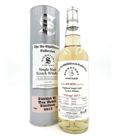 Fles Signatory Ben Nevis 7Y 2013, single malt whisky, op voorraad bij slijterij t Bockje in Bathmen
