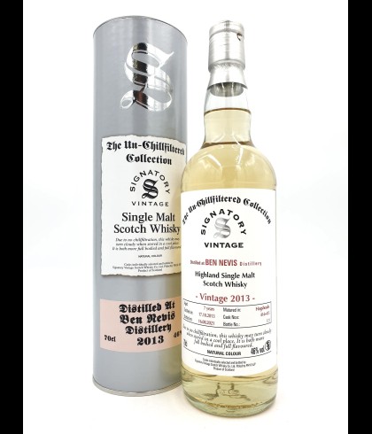 Fles Signatory Ben Nevis 7Y 2013, single malt whisky, op voorraad bij slijterij t Bockje in Bathmen