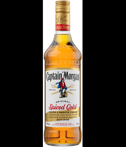 Fles Captain Morgan Spiced Gold, rum, op voorraad bij slijterij t Bockje in Bathmen