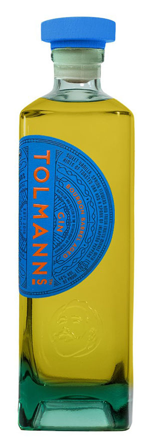Fles Tolmann's Bourbon Barrel Aged Gin, gin van Tolmann's, op voorraad bij slijterij ’t Bockje in Bathmen