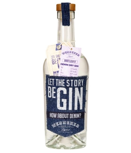 Fles Wenneker Denim Dry Gin, gin, op voorraad bij slijterij ’t Bockje in Bathmen
