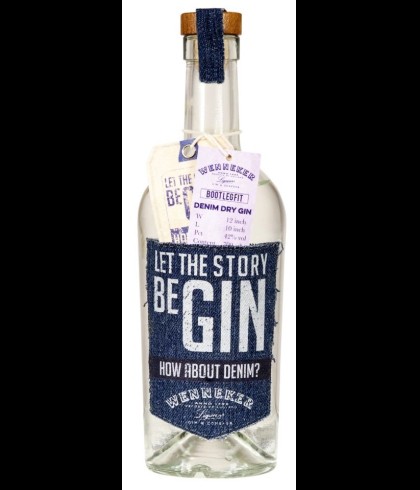 Fles Wenneker Denim Dry Gin, gin, op voorraad bij slijterij t Bockje in Bathmen