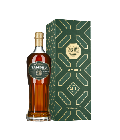 Fles Tamdhu 21 Years Old, Speyside single malt whisky uit Knockando, op voorraad bij slijterij ’t Bockje in Bathmen