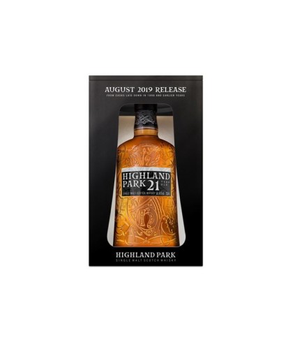 Fles Highland Park 21 Years Old, single malt whisky, op voorraad bij slijterij t Bockje in Bathmen