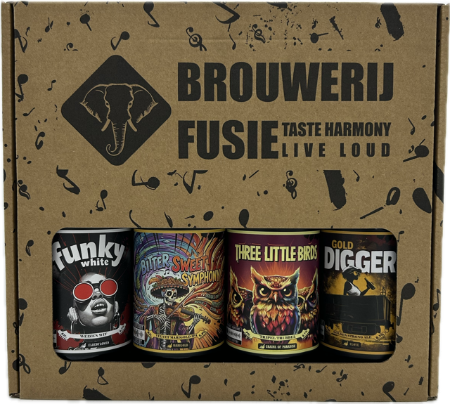 Fles Brouwerij Fusie Biermix 4x 30CL, bier van Brouwerij Fusie, bij slijterij ’t Bockje in Bathmen
