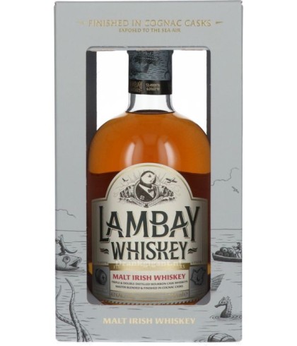 Fles Iers whiskey van Lambay, op voorraad bij slijterij ’t Bockje in Bathmen