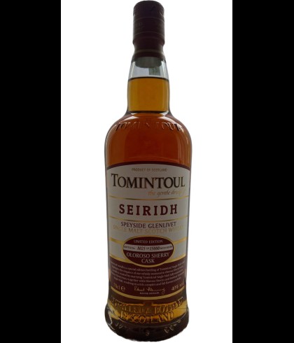 Fles Tomintoul Seiridh Batch 7, Speyside single malt whisky, op voorraad bij slijterij t Bockje in Bathmen