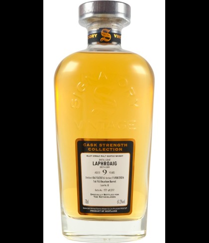 Fles Signatory Cask Strength Collection Laphroaig 9 Years Old #8, whisky, bij slijterij t Bockje in Bathmen