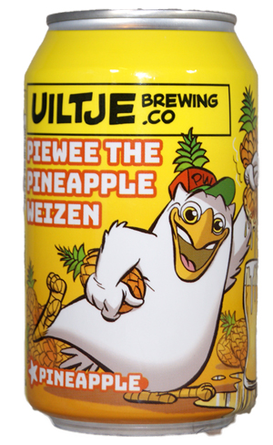 Fles Uiltje Piewee the Pineapple Weizen, bier van Uiltje, op voorraad bij slijterij t Bockje in Bathmen