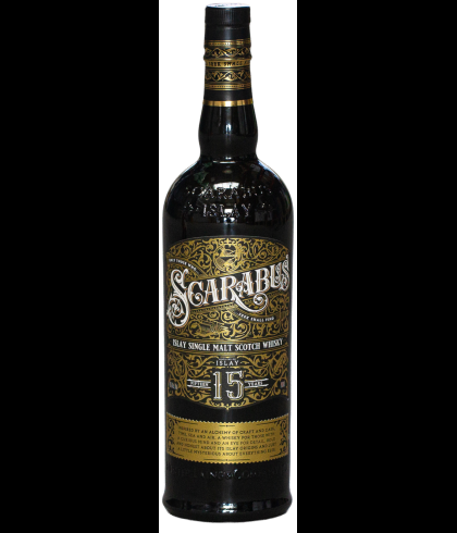Fles Scarabus 15 Years Old Single Malt, Islay single malt whisky, op voorraad bij slijterij t Bockje in Bathmen