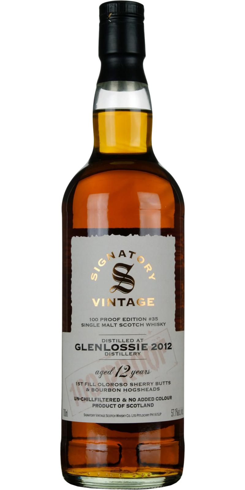 Fles Signatory Glenlossie 12 Years Old 2012, single malt whisky, op voorraad bij slijterij t Bockje in Bathmen