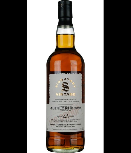 Fles Signatory Glenlossie 12 Years Old 2012, single malt whisky, op voorraad bij slijterij t Bockje in Bathmen