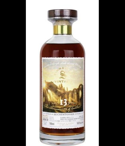 Fles Signatory The Monuments of Scotland Auchentoshan 13Y, single malt whisky, op voorraad bij slijterij t Bockje in Bathmen