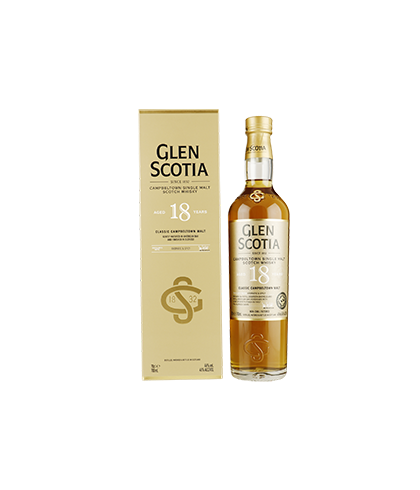 Fles Glen Scotia 18 Years Old, single malt whisky, op voorraad bij slijterij t Bockje in Bathmen