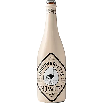 Fles Brouwerij ’t IJ IJwit, bier van Brouwerij 't IJ, op voorraad bij slijterij t Bockje in Bathmen