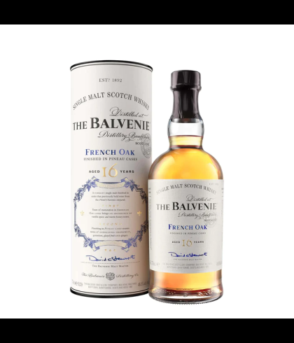 Fles The Balvenie 16 Years Old French Oak, single malt whisky, op voorraad bij slijterij t Bockje in Bathmen