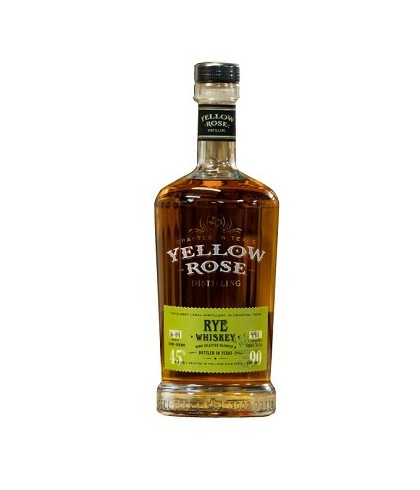 Fles Yellow Rose Rye, Amerikaanse whiskey uit Texas, op voorraad bij slijterij t Bockje in Bathmen